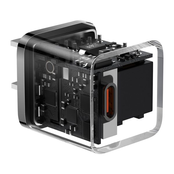 Baseus Charger 20W For Apple Iphone 14 13 12 11 Series GaN5 Fast Charger 1C CN Set Black Type-C to iP PD 20W 1m Cable Black CCGN040101 - Image 2