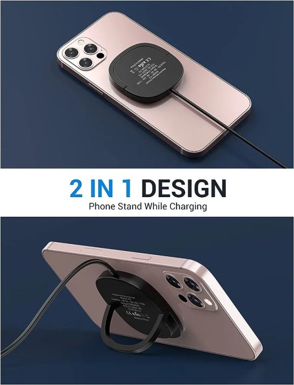 iPhone Magnetic Wireless Charger - Super Fast Mag Charging Pad and 20W USB-C Wall Plug Compatible with iPhone 14 13/13 Pro / 13 Pro Max / 13 Mini/ 12/12 Mini/ 12 Pro/12 Pro Max/AirPods Pro - Black - Image 2